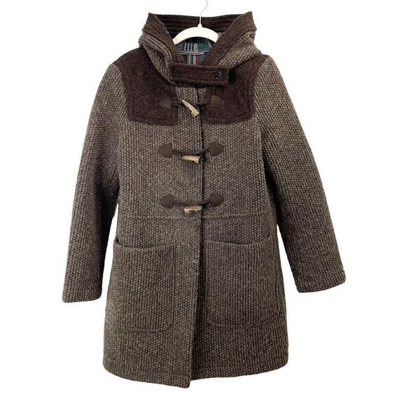 Mason’s wool hooded parka coat Sz 42IT US 6 brown